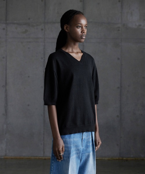 callne Vネックサマーニットシャツ CALLNE（カルネ）の「【CALLNE】Vneck Summer Knit Shirt / V