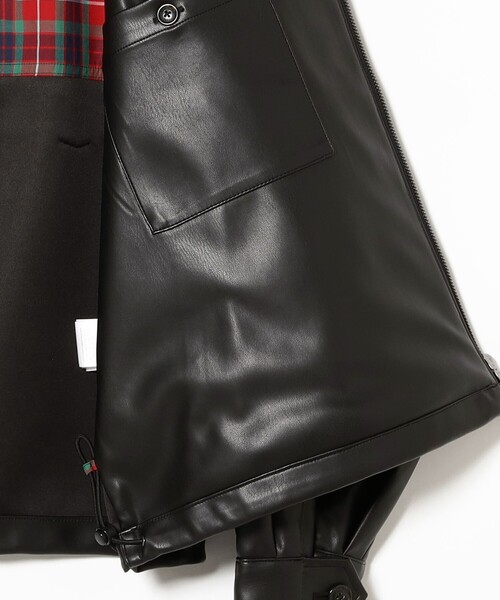 新品　SCOTCLUB フェイクレザーショートブルゾン ブラック 大特価】ブラック フェイクレザージャケット 合皮 クロコ調
