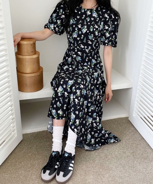 frunco ワンピース 夏 半袖 花柄ロングワンピース : ZOZOTOWN Yahoo!店