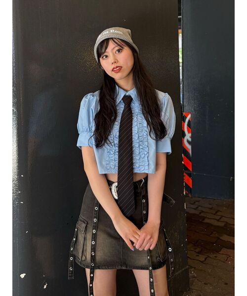 ブラウス シャツ 「再入荷」クロップドフリルブラウス レディース jouetie ブラウス シャツ 「再入荷」クロップドフリルブラウス