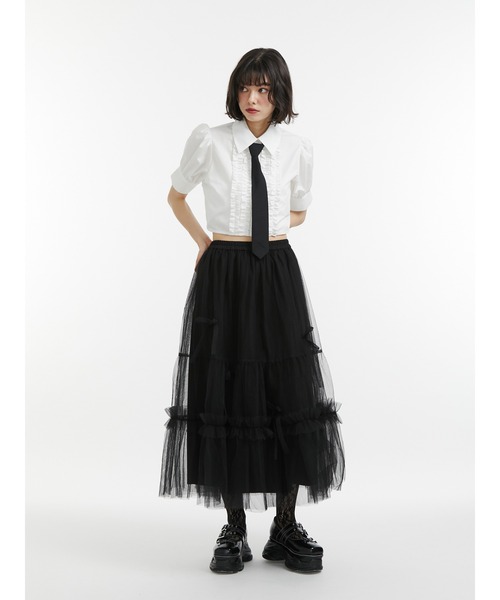 ブラウス シャツ 「再入荷」クロップドフリルブラウス レディース jouetie ブラウス シャツ 「再入荷」クロップドフリルブラウス