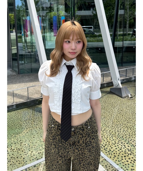 jouetie ブラウス シャツ 「再入荷」クロップドフリルブラウス