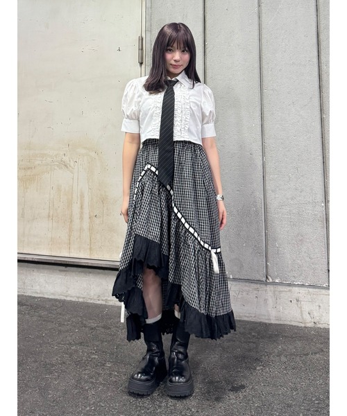 jouetie ブラウス シャツ 「再入荷」クロップドフリルブラウス