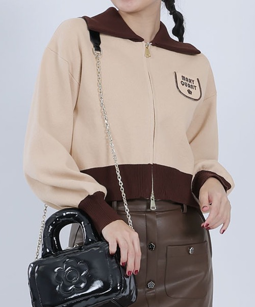 「MARY QUANT」 ニットカーディガン M ベージュ レディース