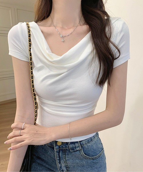 カシュクールトップス レディース