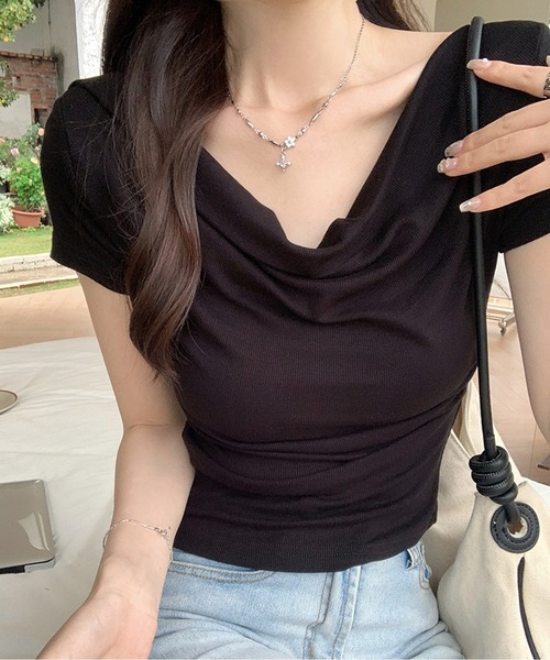 トップス 黒に赤バラ カシュクール サイズ L カシュクールトップス レディース : ZOZOTOWN Yahoo!店 - 通販