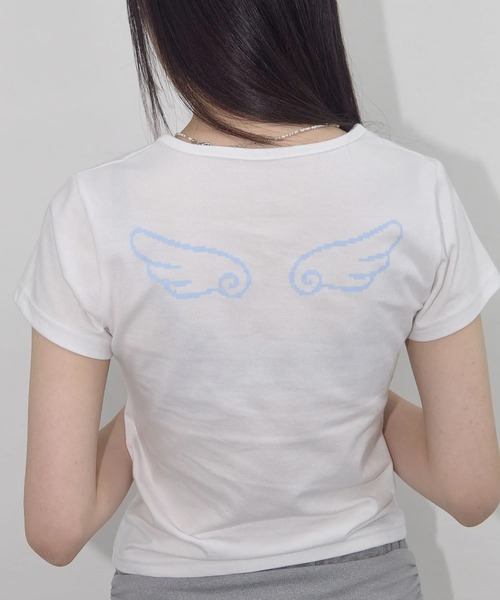 tシャツ 「日本未発売/WEB限定」FANCY CLUB(ファンシークラブ)/エンジェル クロップド 半袖 Tシャツ/ANGEL MARK CROP