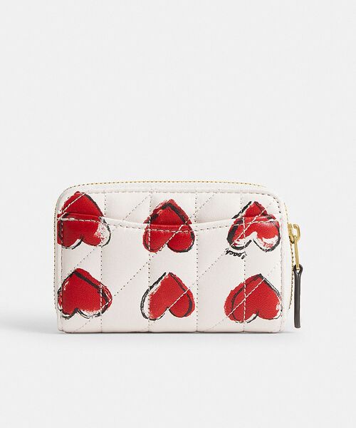 【Coach】キルティングとハート柄♪ Essential カードケース エッセンシャル カード ケース・キルティング アンド ハート