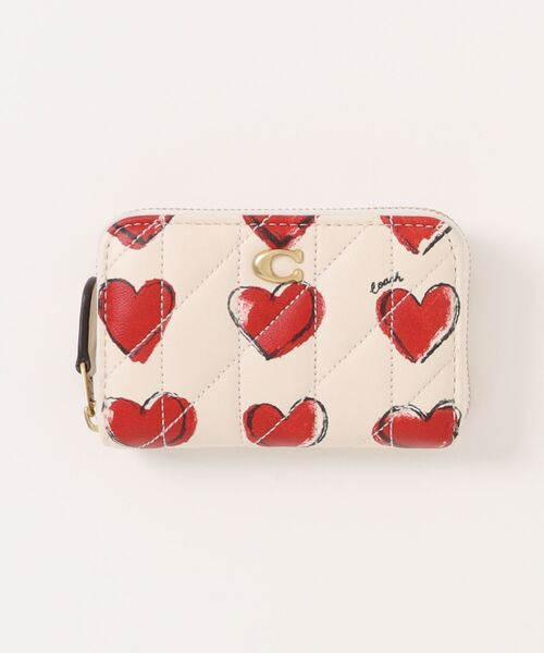 COACH コーチ シグネチャー ハート　ウォレット 長財布 赤　美品 COACH コーチ 長財布 ポシェット レディース シグネチャー