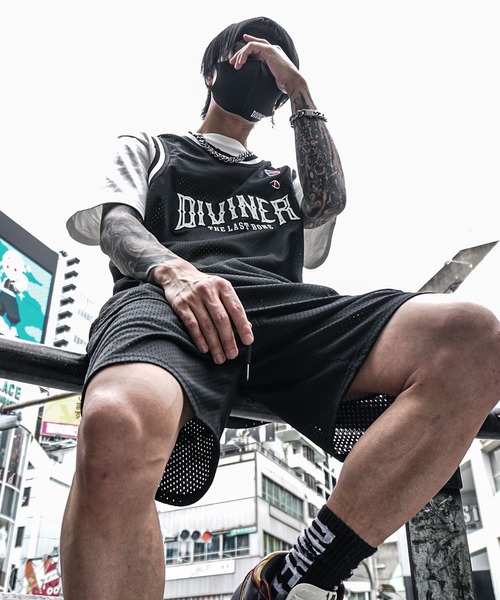 DIVINER タンクトップ Shiny Embroidery Logo Basketball