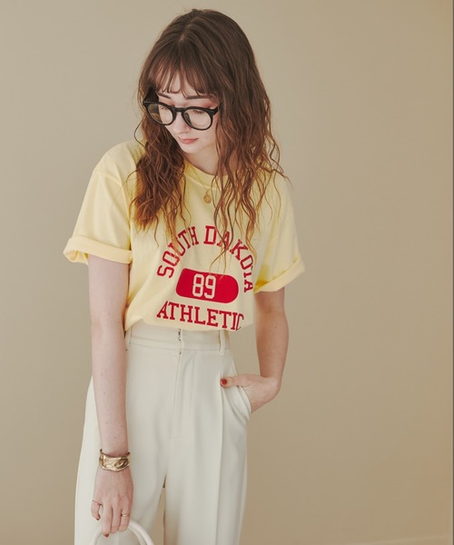 「ANGIE」 「Comfort Colors」半袖Tシャツ LARGE アイボリー レディース