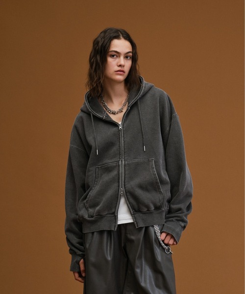 SOERTE ニットパーカー soerte（ソエルテ）の「Wool knit double zip-up hoodie/ウール