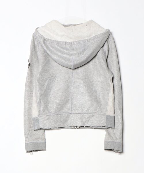 「ZADIG&VOLTAIRE」 ワンポイントジップアップパーカー S グレー レディース