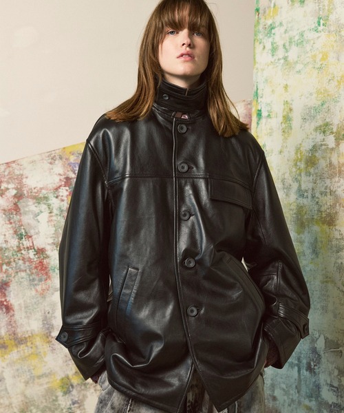 MAISON SPECIAL カーコート size1 ブラック MAISON SPECIAL ブルゾン アウター 「UNISEX」Sheep Leather Car