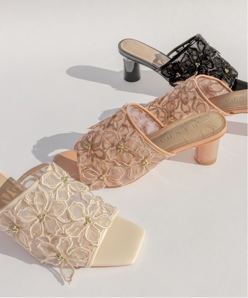 「RANDA」 ミュール S クリーム レディース_画像2