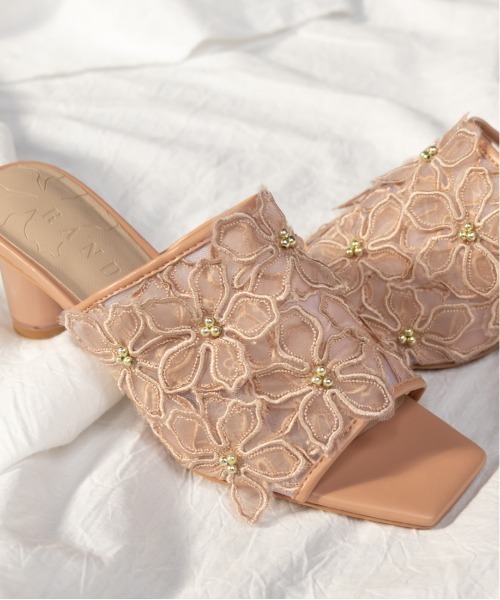 「RANDA」 ミュール S クリーム レディース_画像3