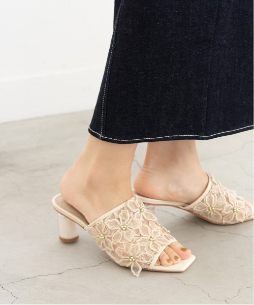 「RANDA」 ミュール S クリーム レディース_画像8