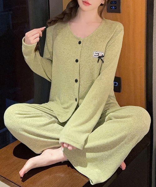 ルームウェア・パジャマ Lumi room ribbon wear 3set up Lace Ladies（レースレディース） パジャマ ルームウェア ワンポイント