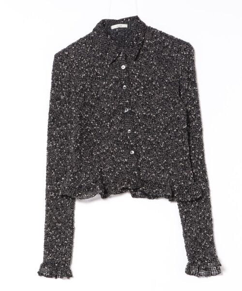 CLANE ブラウス シャツ CLANE/クラネ/MIX MESH GATHER SHIRT  