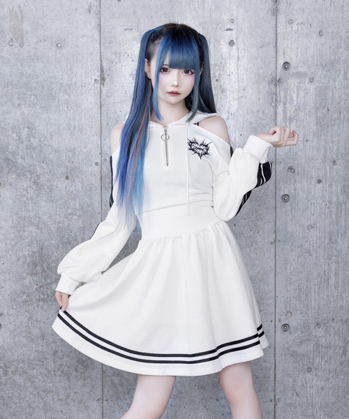 Amilige（アミリージュ） ワンピース オフショルパーカーワンピース