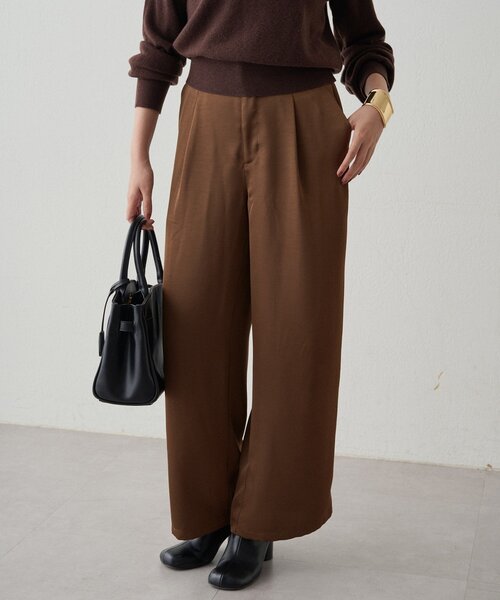 Loungedress（ラウンジドレス） パンツ ワイドベルトサテンパンツ 2nd