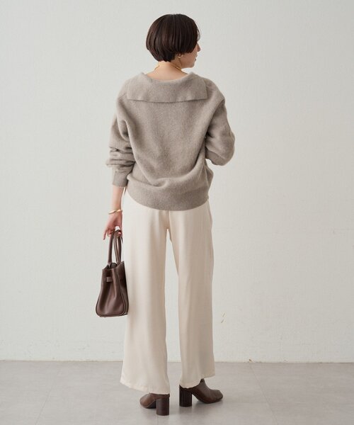 Loungedress パンツ ワイドベルトサテンパンツ 2nd レディース  