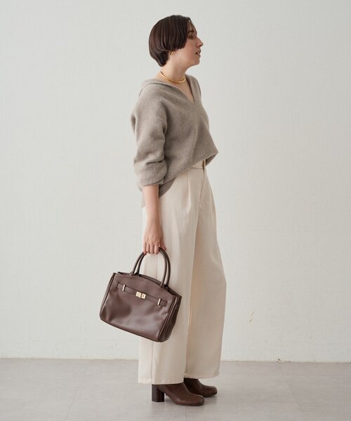 Loungedress パンツ ワイドベルトサテンパンツ 2nd レディース  