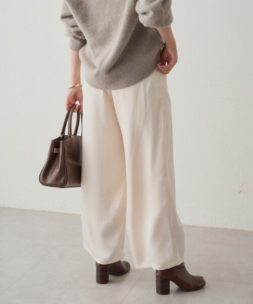 Loungedress パンツ ワイドベルトサテンパンツ 2nd レディース  