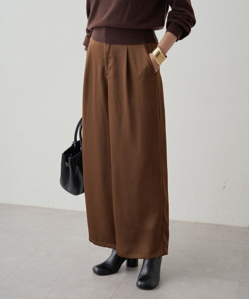 Loungedress（ラウンジドレス） パンツ ワイドベルトサテンパンツ 2nd