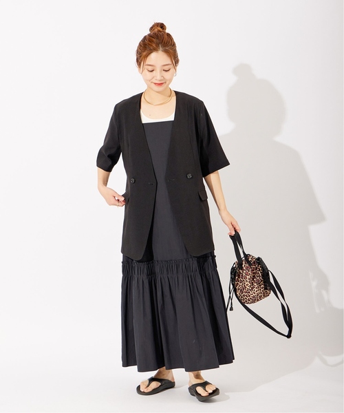 JOURNAL STANDARD ブラック ノーカラージャケット JOURNAL STANDARD（ジャーナルスタンダード） ノーカラージャケット