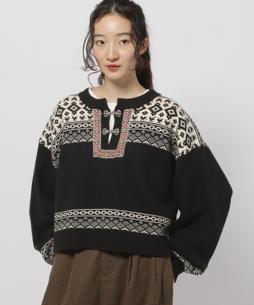 niko and…（ニコアンド） 長袖ニット FREE ブラック レディース