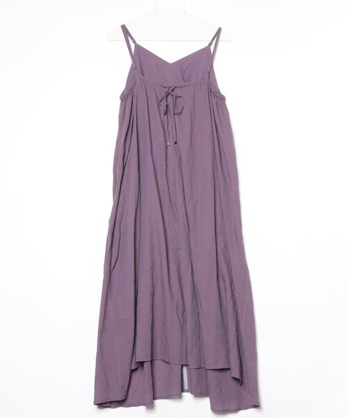 「Simplicite」 チェック柄キャミソールワンピース - パープル レディース_画像2