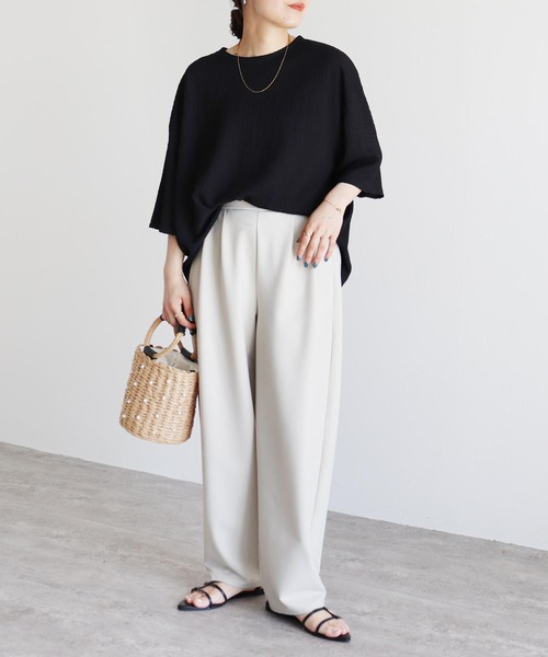 「reca」 半袖カットソー FREE ブラック レディース_画像3