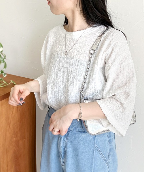 「reca」 半袖カットソー FREE ブラック レディース_画像4