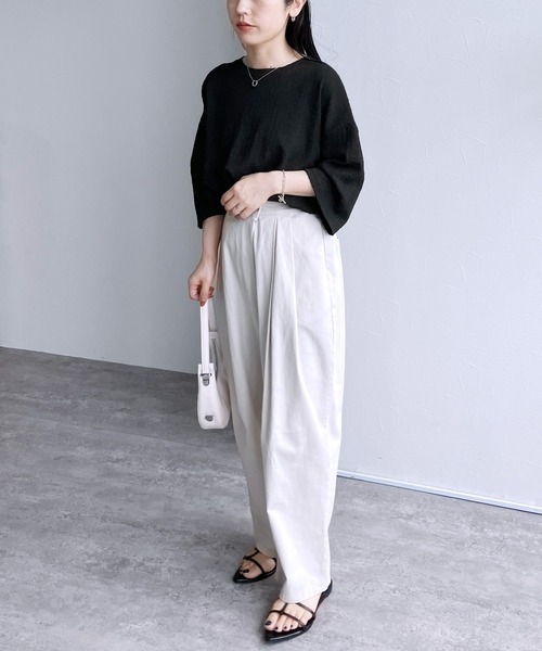 「reca」 半袖カットソー FREE ブラック レディース_画像5