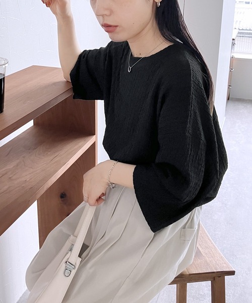 「reca」 半袖カットソー FREE ブラック レディース_画像6