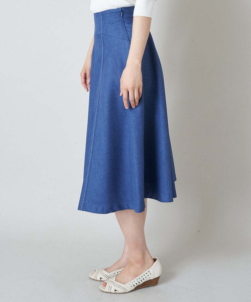 「OFUON」 フレアスカート 38 ベージュ レディース_画像2