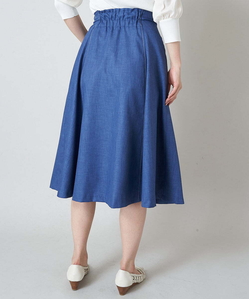 「OFUON」 フレアスカート 38 ベージュ レディース_画像3