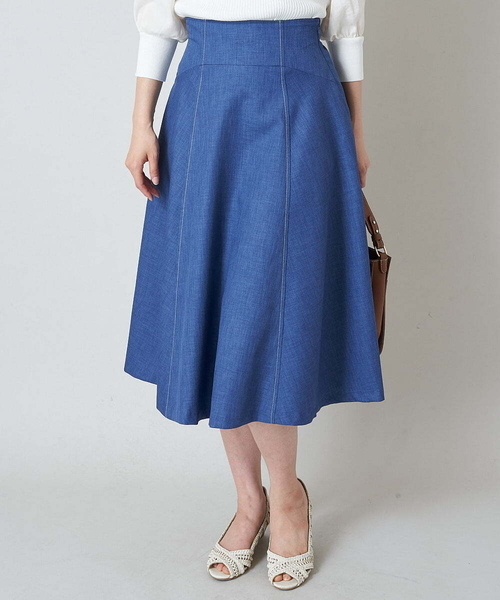 「OFUON」 フレアスカート 38 ベージュ レディース_画像8