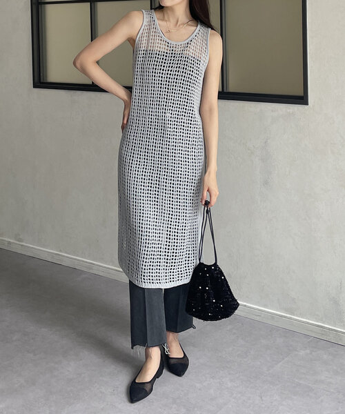 「Thevon」 ニットワンピース FREE ベージュ レディース_画像7