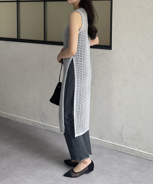 「Thevon」 ニットワンピース FREE ベージュ レディース_画像8