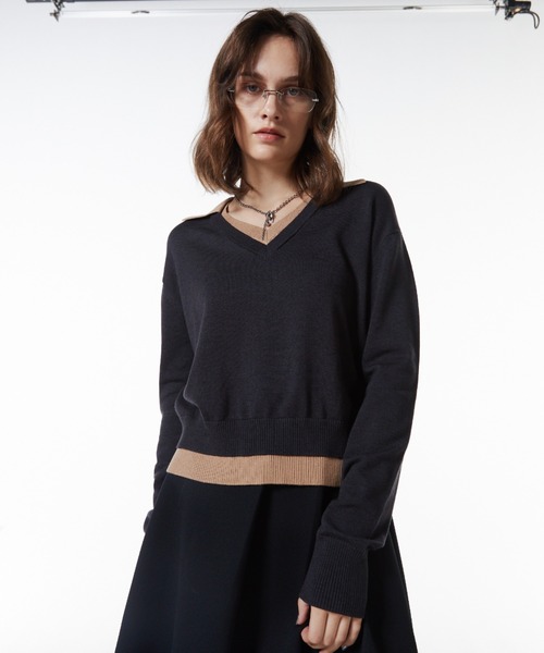 JOSE MOON（ジョゼムーン） ニット セーター MOON LAYERED VNECK KNIT