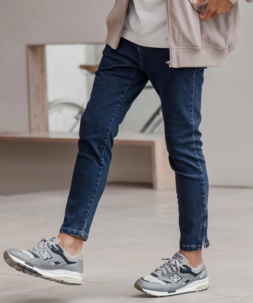 Moimoi CAMBIO（カンビオ） ジーンズ mp14291-裾ZIPデニムテーパードパンツ