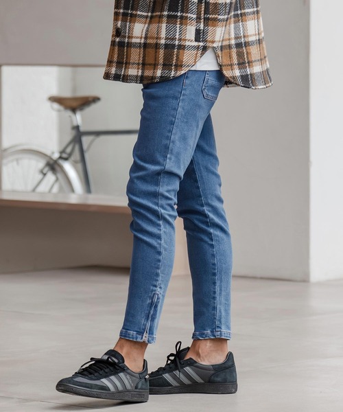 CAMBIO（カンビオ） ジーンズ mp14291-裾ZIPデニムテーパードパンツ