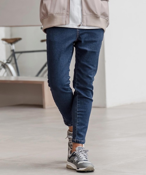 CAMBIO（カンビオ） ジーンズ mp14291-裾ZIPデニムテーパードパンツ