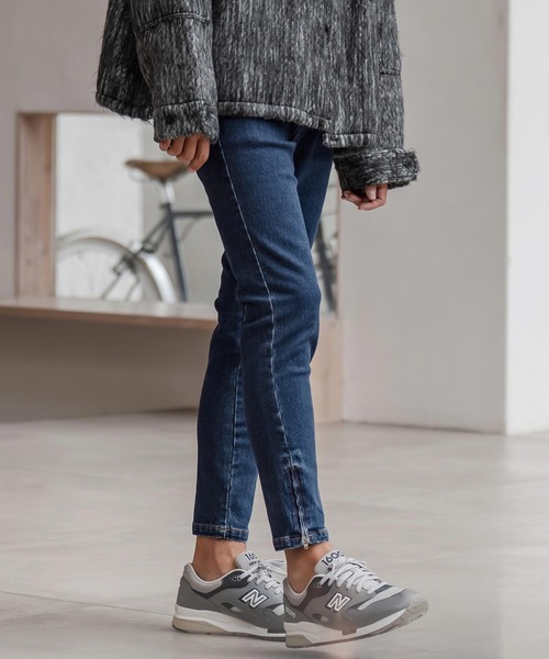 CAMBIO（カンビオ） ジーンズ mp14291-裾ZIPデニムテーパードパンツ