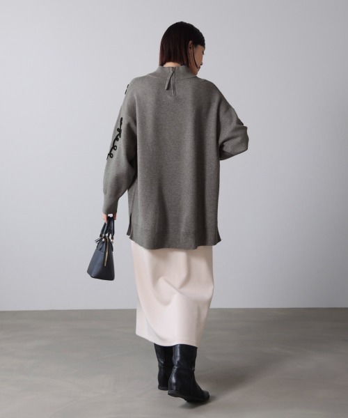 Bou Jeloud トレーナー スウェット コード刺繍ハイネックチュニック