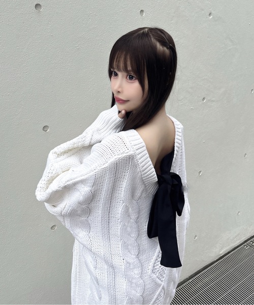 FOXEY バックリボンニットワンピース バックリボンニットセットワンピース[品番：MKSW0041828]｜RESEXXY