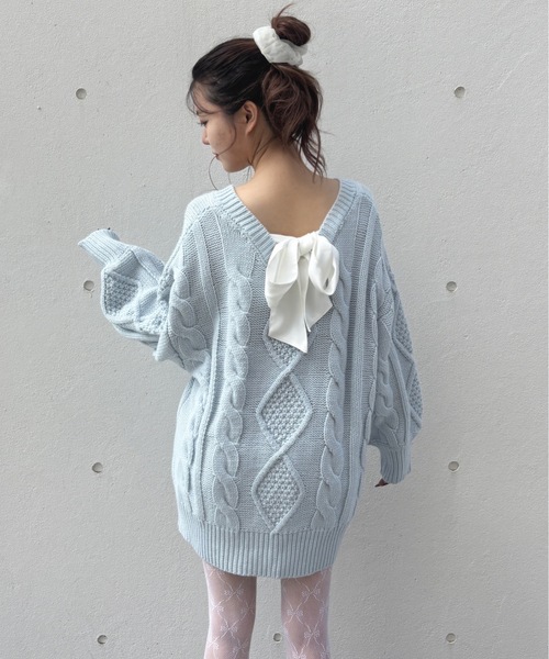 FOXEY バックリボンニットワンピース バックリボンマーメイドニットワンピース[品番：MKSW0052537]｜RESEXXY