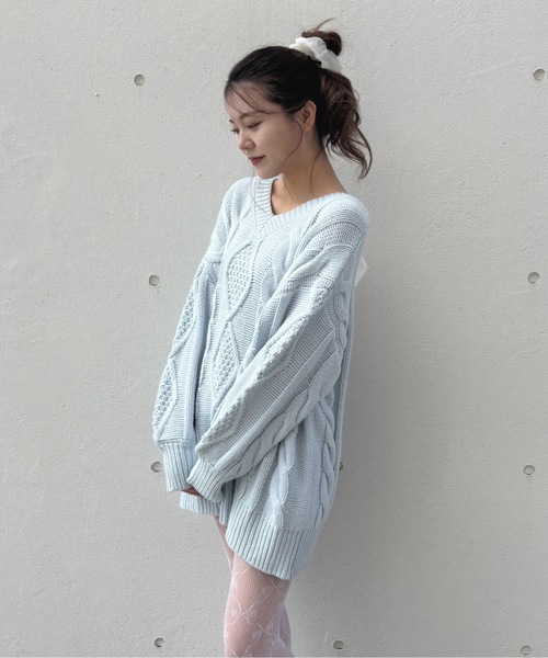 one way（ワンウェイ） ワンピース バックリボンニットワンピース